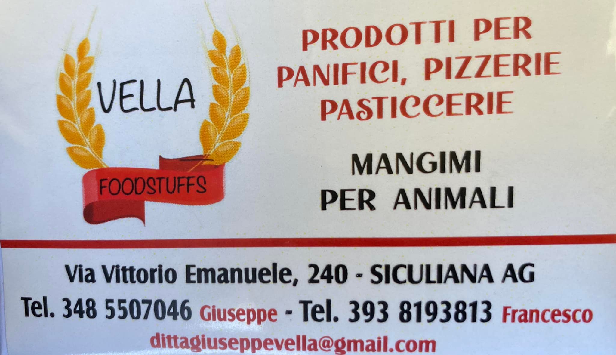 Rivendita Leocata Mangimi a Siculiana – VELLA Foodstuffs